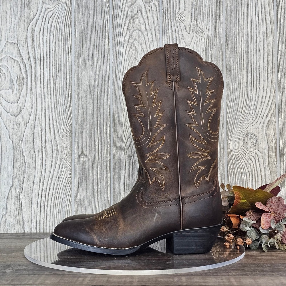 Ariat Heritage Round Toe Women's 6.5B Western Cowboy Boots Brown Leather